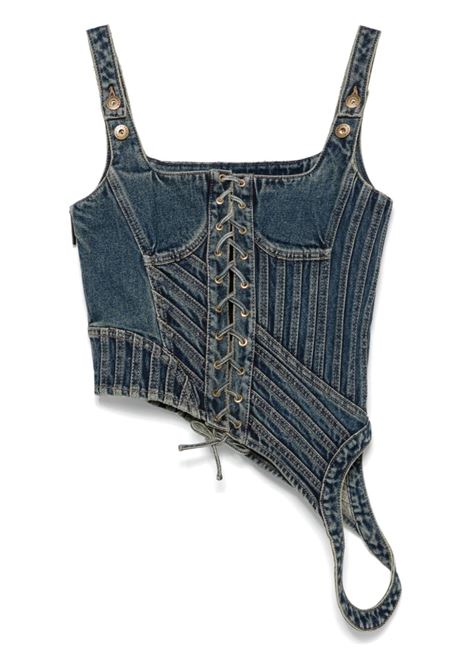 Blue deconstructed corset top Feng chen wang - women FENG CHEN WANG | Top | FWF18VS06BL